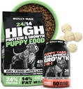 Bully Max 24/14 High Protein Puppy Food (5lbs.) ו- Puppy ויטמינים (30 כרטיסיות ללעוס) לפיתוח ולצמיחה בונדלה - שריר, Immune, Bone & Digestive Support in Small and Large Breed Puppies