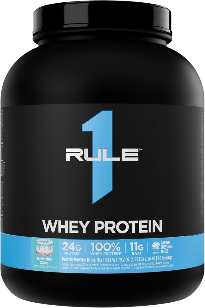 כלל 1 חלבון Whey - 24g Fast-Acting חלבון ממקורות All-Whey עם באופן טבעי Occurring EAAs & BCAAs for Workout Recovery or Anytime Use (5 פאונד)