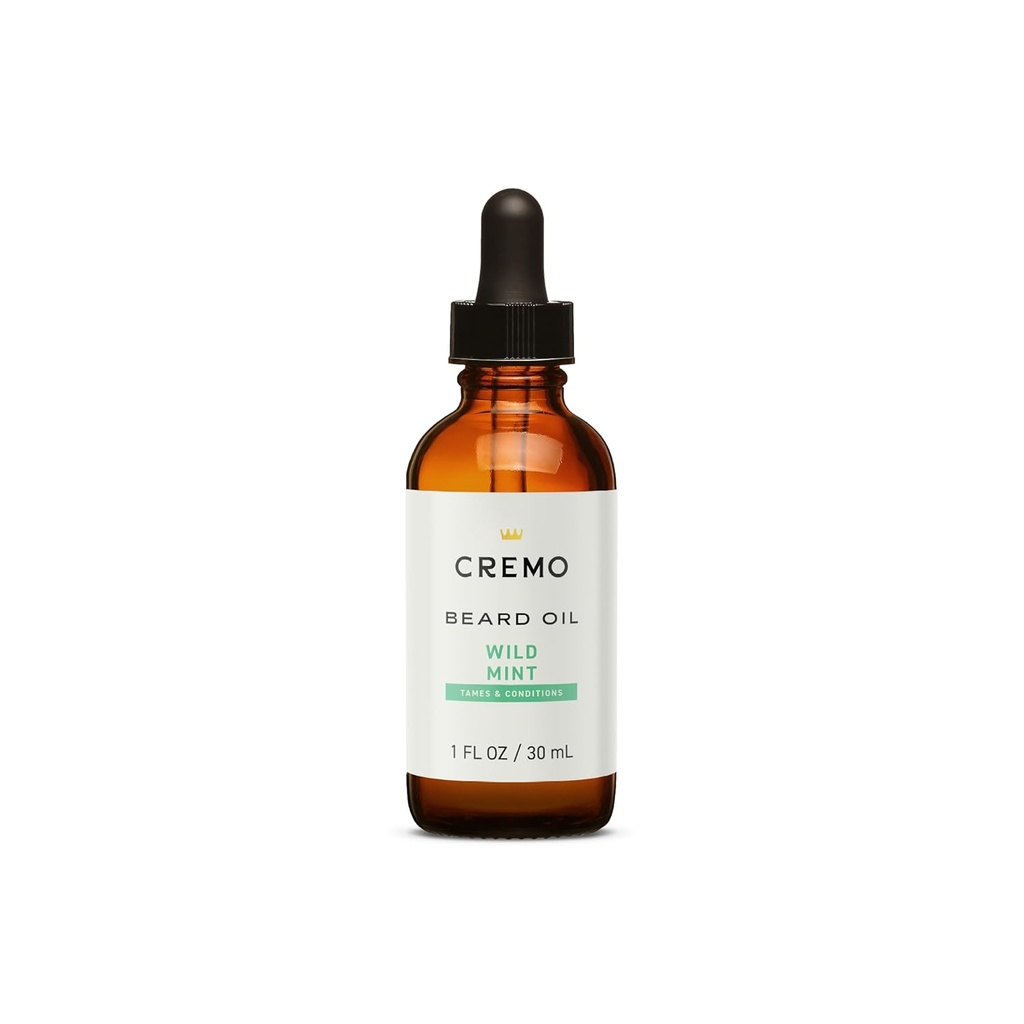 Cremo Beard Oil, Revitalizing Wild Mint, 1 fl oz - שחזור טבעי Moisture ו Soften הדוב שלך כדי לעזור ריבד Itch