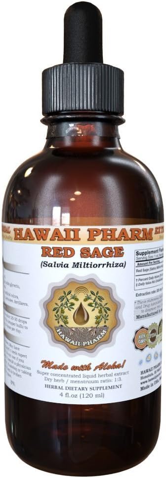 הוואיPharm רד סייג' (Salvia Miltiorrhiza) תמצית נוזלית, Tincture, Herbal Supplement, Made in USA, 2 fl.oz