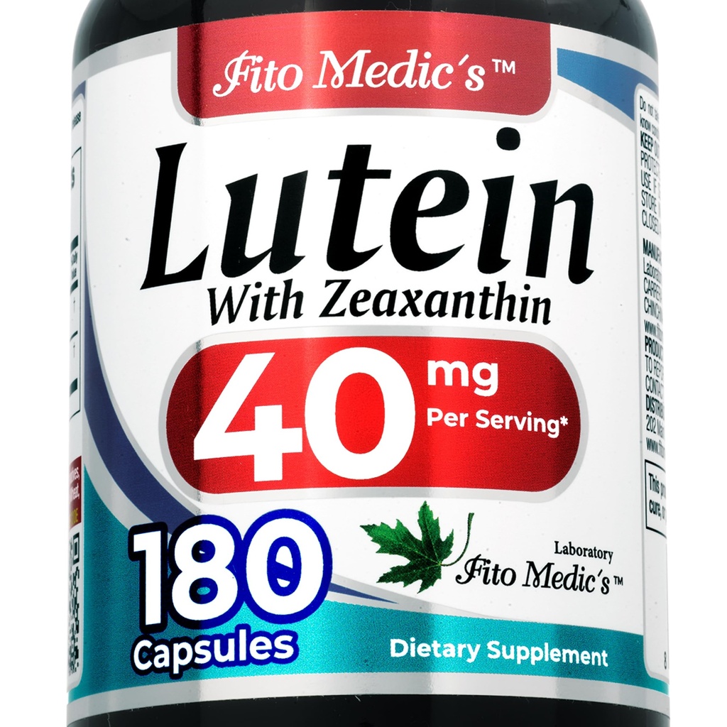 המעבדה של FITO MEDIC | Lutein |180 קפסולות | 40 מ"ג) Lutein 40 מ"ג | Lutein ו- zeaxanthins | תמצית ריכוזית | Lutein 40 מ"ג | Lutein ו zeaxanthin | zeaxanthin | Ultra High Absorption.
