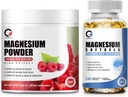 מגנזיום Glycinate 400 מ"ג Softgels & 680 מ"ג Magnesium Glycinate תרכובת אבקה עבור Calm, Night & השרירים תמיכה - טבעוני, לא GMO