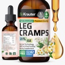 BIO KRAUTER Leg Cramps Tincture with Quinine - ג'ינג'ר וצ'מומיל לחלץ נוזלים עבור Cramps - Natural אלכוהול & סוכר פורמולה חינם פורמולה - טבעוני טיפות 2 Fl.Oz.