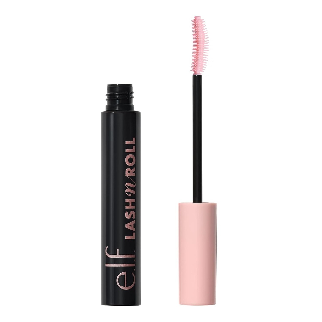 .l.f. Lash 'N Roll Mascara, Curling Mascara For Visibly Lifted Lashes, Lifts & Survives Lashes. פורמולה ארוכת טווח, טבעונית & Cruelty-Free, Pitch Black