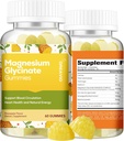 60 Count Magnesium Glycinate Gummies 400 מ"ג ו / Ashwagandha תוסף - סוכר חינם Zinc Magnesium Glycinate תוסף Ashwagandha חניכיים למבוגרים Pineapple Flavor