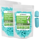 XPRS Nutra טבעוני גודל 0 קפסולות נפרדות - 100 Count Premium פחמימות ריקות נפרדות ב Bags - 0 גלולות עבור תוספת DIY (Aqua)