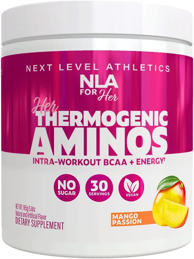 Her Thermogenic Amino Women's Pre Post & Intra Workout Booster (Mango Passion,30שרתים) w BCAA Essential Amino Acids, Caffeine, & Electrolytes- Max Your Workouts w Sustained Energy-Vegan,Sugar Free Amino Acids, Caffeine, & Electrolytes- Max Your Workouts w Sustained Energy-Vegan, Sustained Energy-Vegan, Sustained Energy-Vegan, Sustagar Free