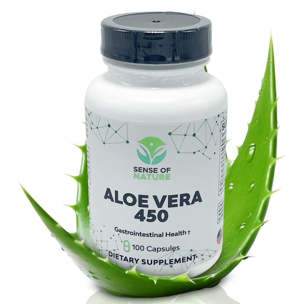 אלוורה 450 קפסולות אורגניות | Non-GMO Aloe Vera Pills | Made with USDA אורגני Aloe Vera Supplements