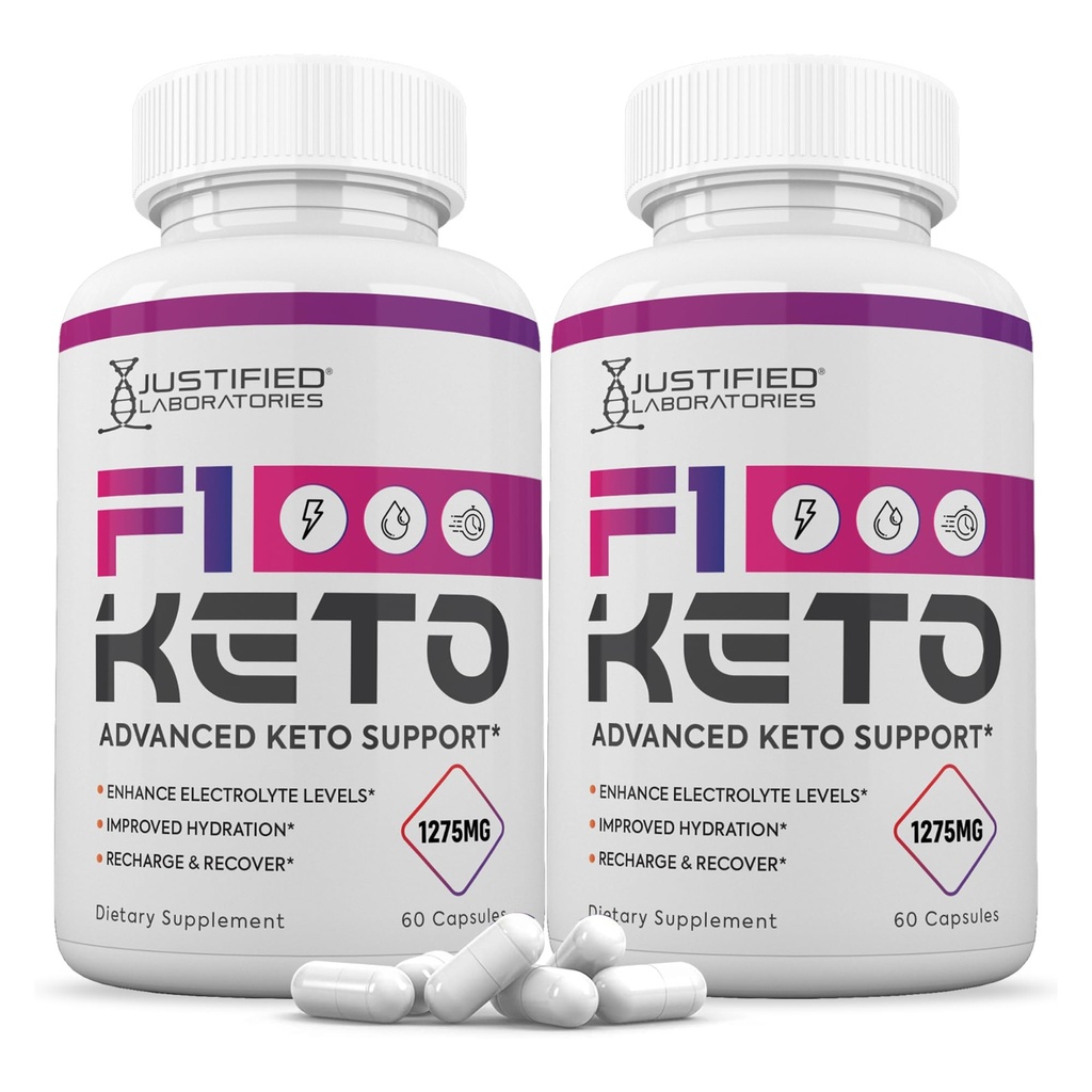 מעבדות צודקות (2 Pack F1 Keto Pills 1275MG New & Enhanced Formulas Apple Cider Vinegar נוסף אבקת שמן זית בתולה