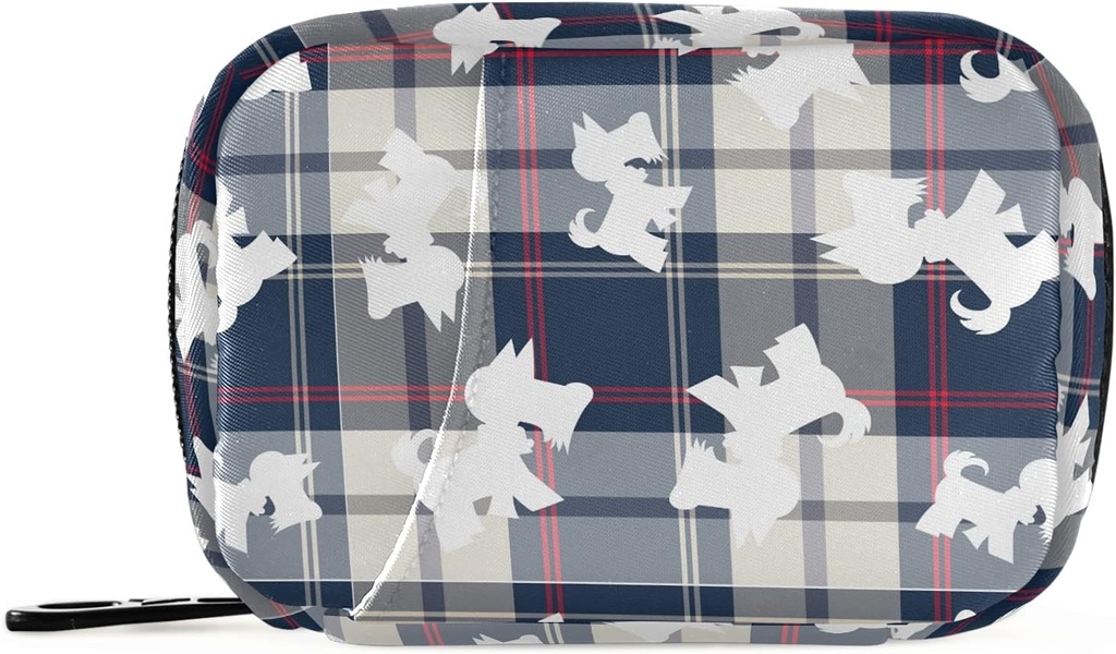 Plaid סקוטי גלולת 7 Day Pill Case Travel Pill Productionser Bag with Zipper Portable Weekly Case Size עבור ויטמין תוסף