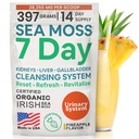 Atlantic Naturals Sea Moss 7 Day Detox Liver, Gallbladder & Kidney ניקויse - תמיכה ב- Dandelion Root, Milk Thistle, Burdock Root, Red Clover, Chanca Piedra - Pineapple Flavor drink Mix (14 oz)