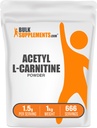 BulkSupplements.com Acetyl L-Carnitine אבקת אלCAR, Acetyl L-Carnitine 1500 מ"ג, Carnitine תוסף - Gluten Free, 1500 מ"ג למשרת, 5kg (11lbs) (Pack של 5)