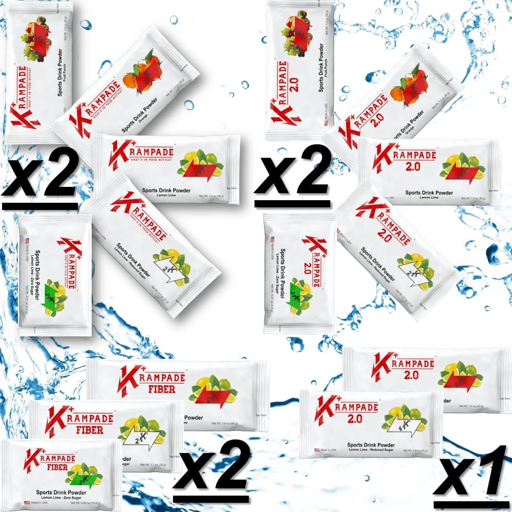 Krampade Electrolytes אבקת Potassium תוספת - 2000 מ"ג K+, >2X יותר מים קוקוס | Cramp הקלה ומניעתה | אבקת כביסה