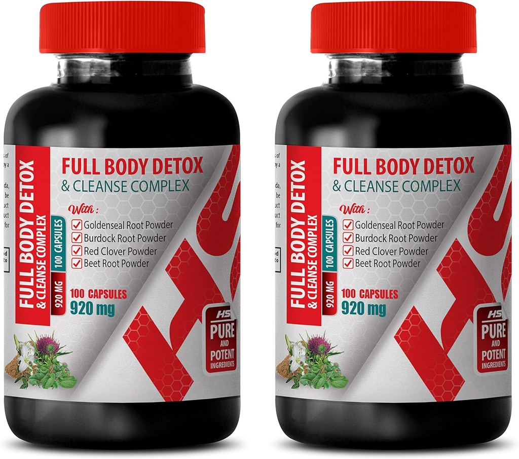 תוסף תמיכה קרדיווסקולרי - Full Body Detox and ניקויse Complex 920 MG - Milk Thistle Complex - 2 בקבוקים 200 קפסולות