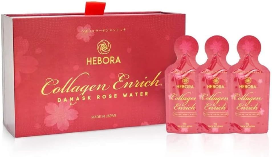 Collagen Enrich Japan - 160,000 מ"ג Marine Collagen Peptide + 112 Enzym Peptide Vegie + Damask Rose משקאות נוזלי לשפר את צבע העור ופרקים (Box 28 Bags)