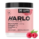 Harlo - Raspberry Salt Electrolyte Drink Mix with Bovine Collagen & Creatine- Creatine- Creatine- Creatine- Creatine Monohydrate אבקת משקאות אנרגיה - אבקת טרום עבודה