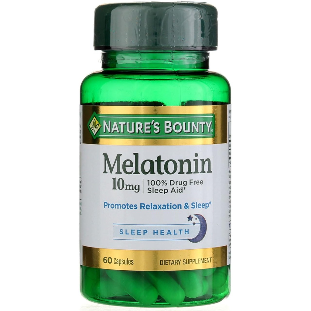 Nature's Bounty Melatonin 10 מ"ג קפסולות, 60 Count (Pack of 4)