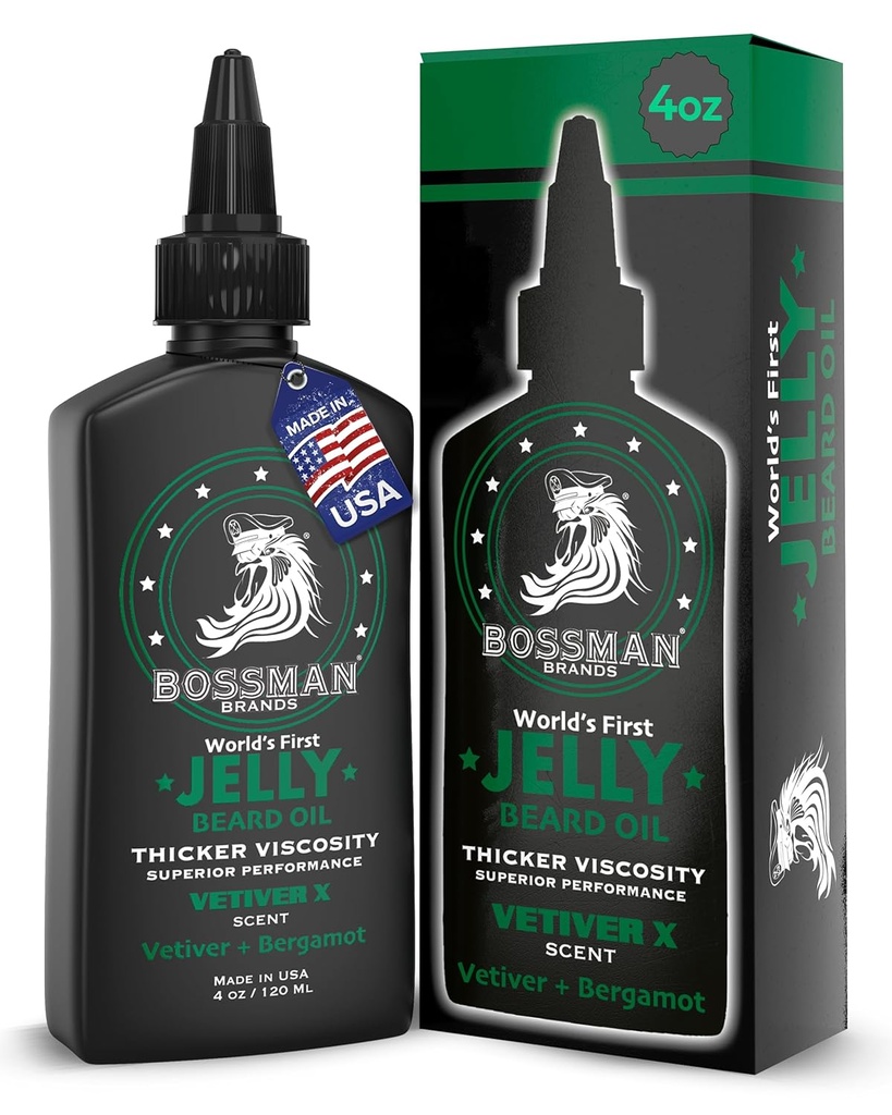 בוסמן ג'ולי בירד שמן לגברים (4 oz, Vetiver X Scent) - Softens, Moisturizes & Conditions with Natural Ingredients