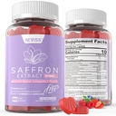 תוספי Saffron תוספת חניכיים 100 מ"ג - 100% טהור Saffron לחלץ עם Magnesium Glycinate, L-theanine, Turmeric, Ashwagandha, Honey & B Complex for Mood & Power, Antioxidant, Vitality - Count 120 120