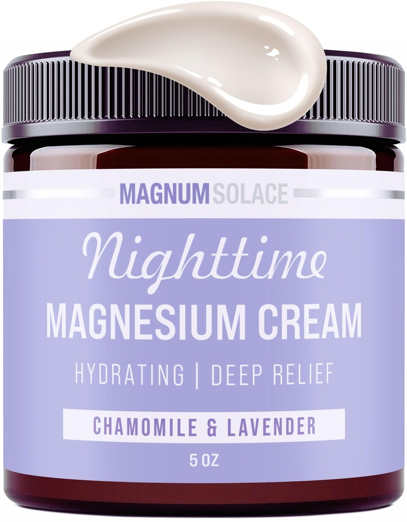 Magnesium Lotion - Nighttime Magnesium Cream - החל מ Legs, Arms או צ'סט - מגנזיום צ'ורייד - ארה"ב Made and Safe for Kids (Chamomile Lavender)