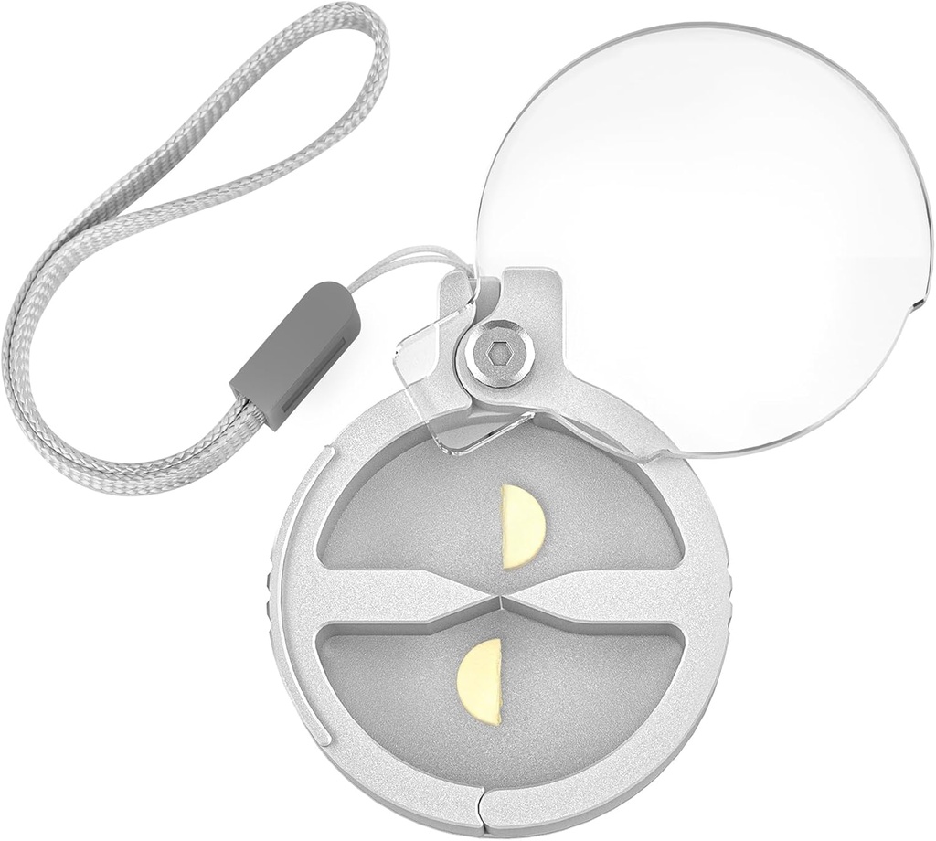 Phable Pill Splitter, Precise Dual-Blade אלומיניום חיתוך עבור גלולות קטנות וגדולות, קומפקטי גלולת גלולה מקרה עם Lanyard עבור נסיעות, Daily Use