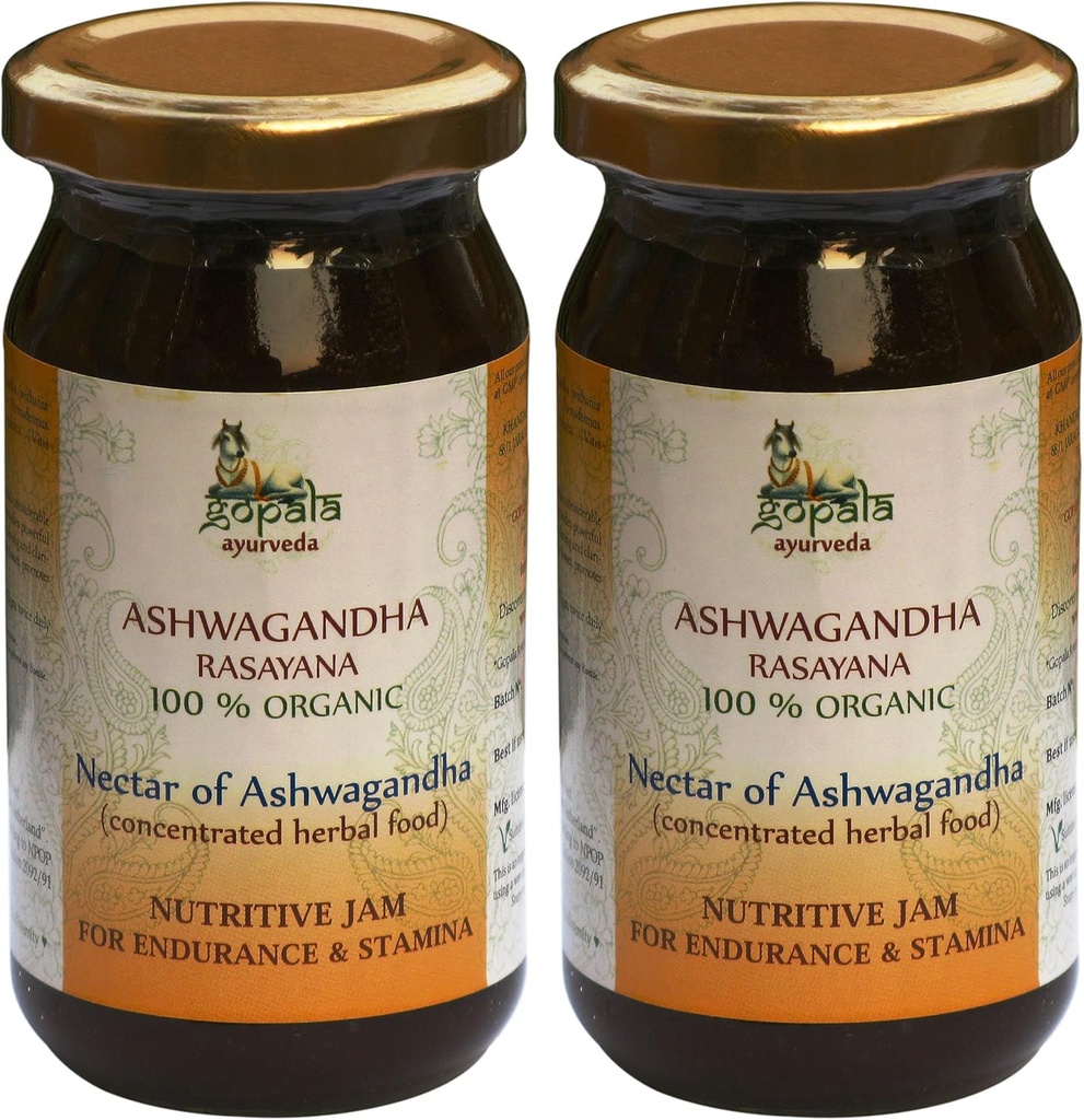 Gola Ayurveda Ashwagandha Rasayana 250g - Ayurvedic Herbal Jam Made עם 100% USDA מוסמך צמחי הרשאות (Pack of 2)