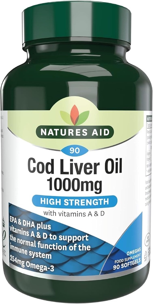שמן Cod Liver (עוצמה גבוהה) 1000mg 90 Softgels
