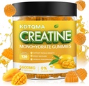 Creatine Monohydrate חניכיים עבור גברים ונשים 120 CT - 5600 מ"ג של Creatine Monohydrate לשרת, Chwable Creatine Monohydrate עבור תמיכה שרירים אנרגיה Boost, סוכר חינם, טבעוני (Mango Flavor)