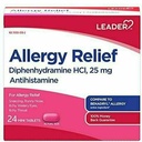 מנהיג Antihistamine אלרגיה הקלה Diphenhydramine HCl, 25 מ"ג מיני טבליות, 24 הרוזן