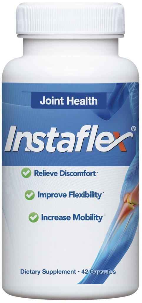 Instaflex Joint Support Supplement - Clinically Stud Joint Relief Band of Glucosamine, MSM, White Willow, Turmeric, ג'ינג'ר, קייאן, Hyaluronic Acid - 42 קפסולות