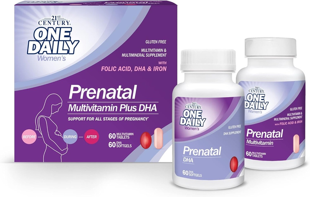 המאה ה-21 לפני הלידה עם DHA, טבליות ו Softgels, 120 הרוזן