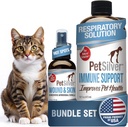 PetSilver - Immune Support (16 fl oz) ו Wound & Skin Spray (4 fl oz) with Patented Chelated Silver - אלרגיות, Sinus & Cough Treatment - Wound Care & Hot Spot Spray for Cats and Dogs - Made in USA
