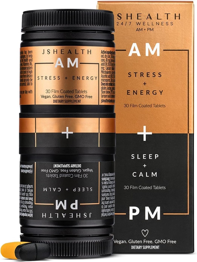ויטמין JSHealth, AM + PM Formula | Daily Multivitamin for Women and Men (60 טבליות, 30 יום אספקה)