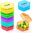 7 Packs Small Pill Box, Weekly Pill Organer - Travel Piller Portable 7 Day BPA Free Daily Mini Pill Holder for Pocket Purse briefcase Pills Medicine Cod Liver Oil Box