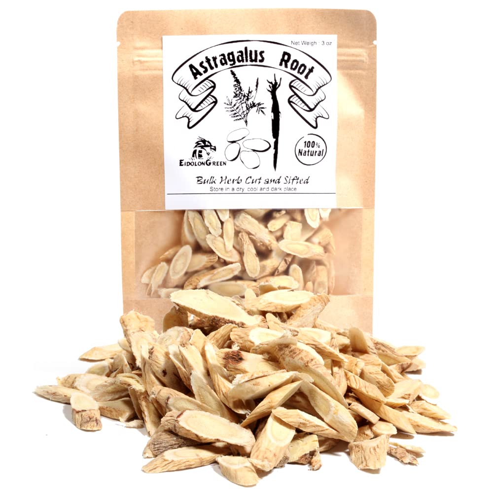 Astragalus Root (Milkvetch/Huangchi/黄芪/황기/황기/황기) Astragalus Root Sliced Raw, Dried Bulk Herbs 3Oz (88g)