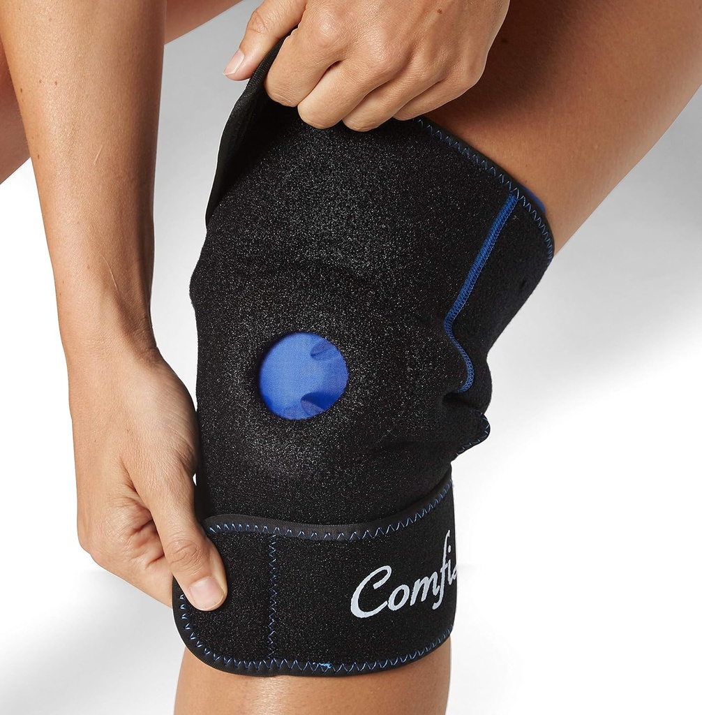 ComfiLife Knee Ice Pack עם Wrap Reusable Hot & Cold Therapy Gel Pack התאמת תמיכה לפציעות, כאב, ניתוח, דלקת פרקים, Meniscus ועוד