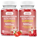 Magnesium Glycinate Gummies 500 מ"ג למבוגרים ולילדים Magnesium תוספת עם ויטמין B6-Natural Calm Gummies-Calm Mood, השרירים & Sleep Support-Strawberry פלמור, 120 חניכיים
