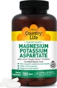 המדינה Life Magnesium ו- Potassium תוסף לבריאות הלב, תמיכה קרדיווסקולרית, מערכת החיסון והבריאות העצם, Gluten-Free