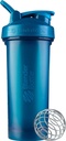 בלנדר בוטל קלאסי V2 Shaker בקבוק מושלם לשקיות חלבונים ו-Pre Workout, 28-Ounce, Ocean Blue