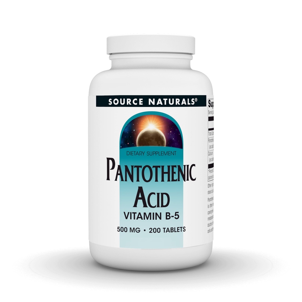מקור טבעי Pantothenic Acid 500 מ"ג ויטמין B-5 Dietary תוסף - 200 טבליות