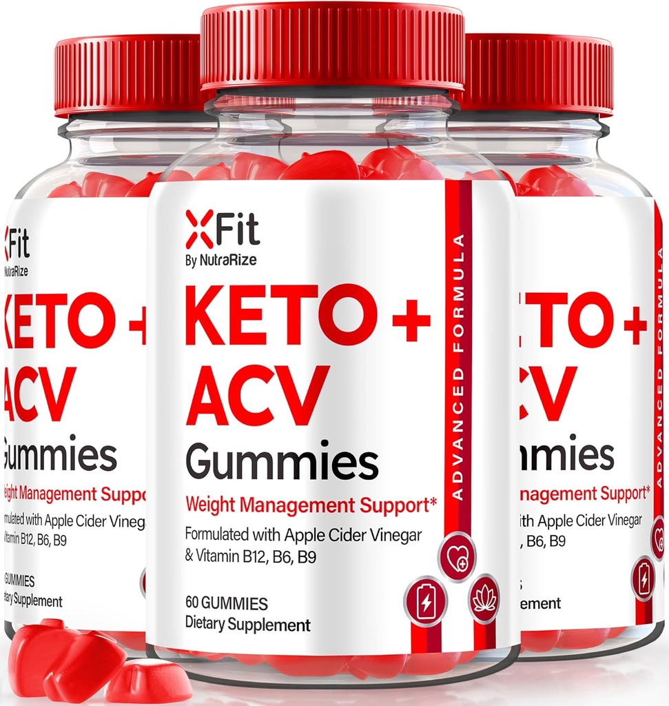 (3 Pack) Xfit Keto ACV Gummies, רשמי Keto+ACV פורמולה במשקל, All Natural Apple Cider Vinegar 1000MG, X Fit Keto Plus ACV Gummy for Health and Fitness, Xfit ACV Keto Gomitas (180 חניכיים)