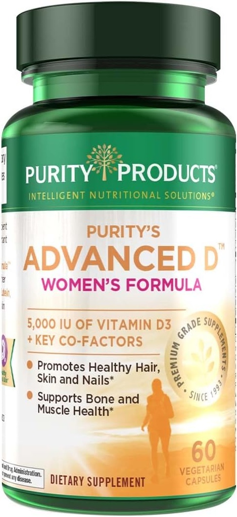 מוצרי Purity ד"ר Cannell של ויטמין D נשים פורמולה Fortified עם Lutein ו Biotin עבור עור בריא שיער - 60 קפסולות צמחוניות