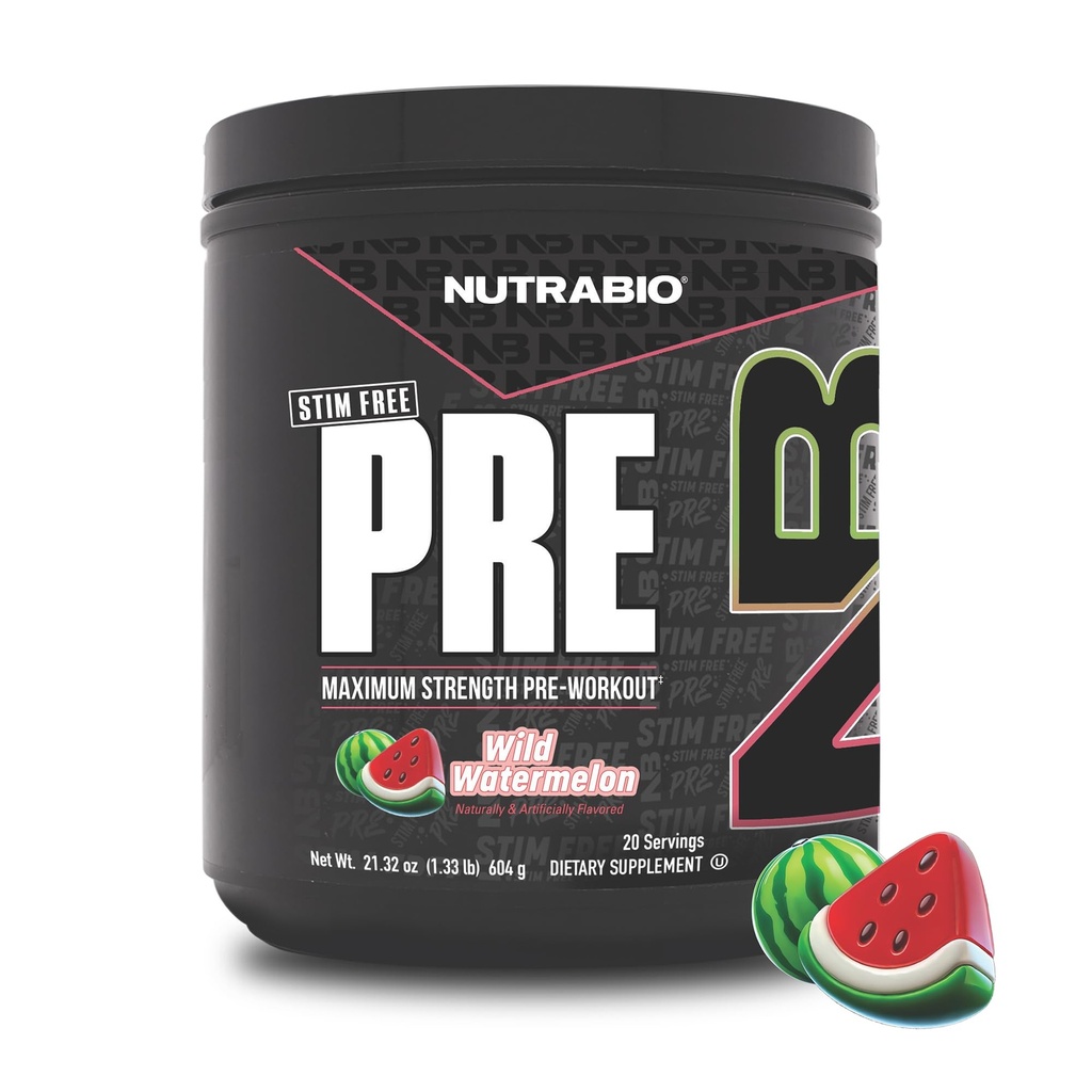 NutraBio STIM-Free עבודהout for Men, New Formula | לייזר Focus, Extreme Pumps | Performance, Endurance | 10g Citrulline, Beta Alanine, Nitrates, Nootropics, Electrolytes - 20 משרתי מים