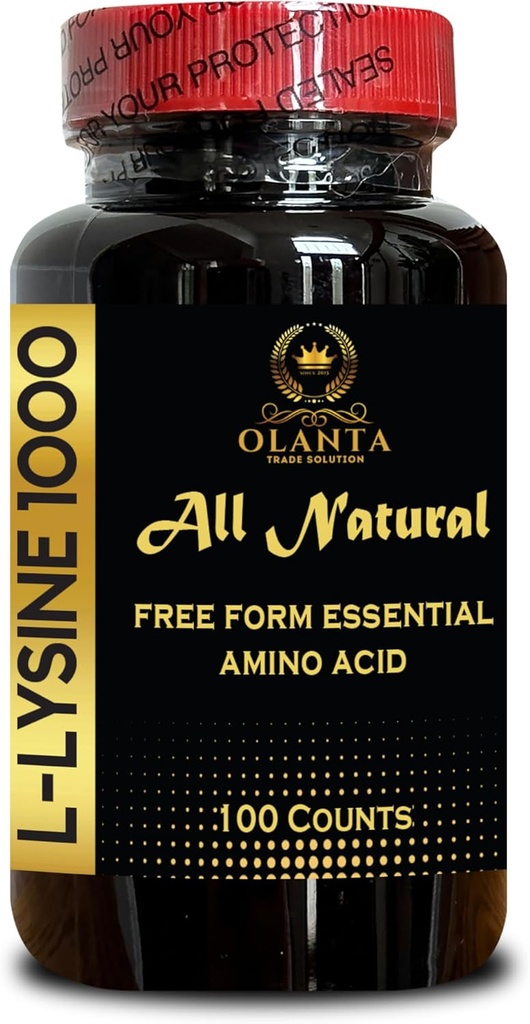 L-LYSINE 1000 מ"ג חינם טופס Amino Acid Essential - Amino Acids תוספת L-Lysine חנקן בריאות חנקן איזון תמיכה תקנה הורמון גדילה שרירים - 1 בקבוקי 100 Counts