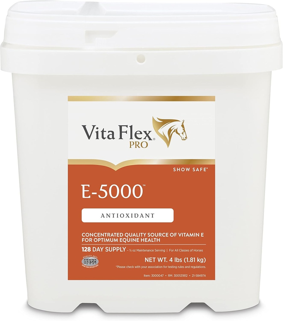 Vita Flex Pro E-5000 Premium Quality Horse ויטמין E, 4 lbs., 128 ימים אספקה