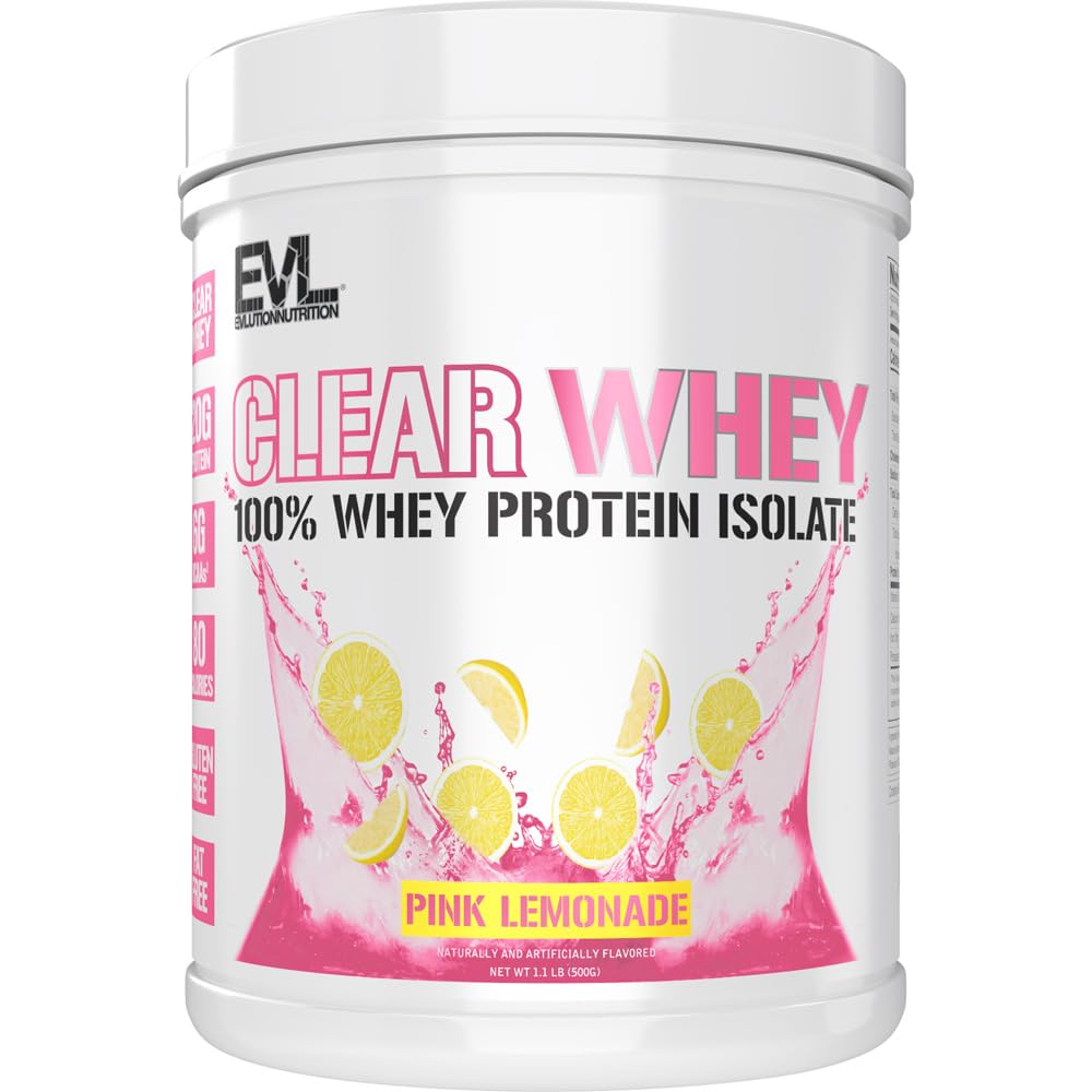 תזונה ברורה Whey - 100% חלבון Whey חלבון Isolate - עבור צמיחה שרירית, כוח והחלמה - 20g Isolate חלבון Per המשרת - מהיר Absorbing - Gluten & Fat חינם - 1.1lb - ורוד לימון