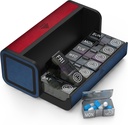 גלולת גלולות 2 פעמים ביום, Am Pm Twice Daily Pill Case, Detachable Large Travel Pill Box 7 Day, Weekly Pill Container for ויטמין Medicine תוסף שמן דגים (אדום וכחול)