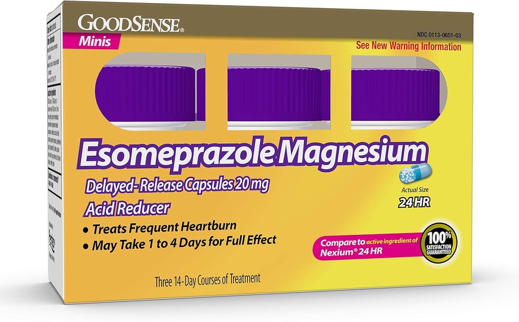 GoodSense Esomeprazole Magnesium Delayed-Release מיני קפסולות, 20 מ"ג, Acid מופחתr, 42 Count