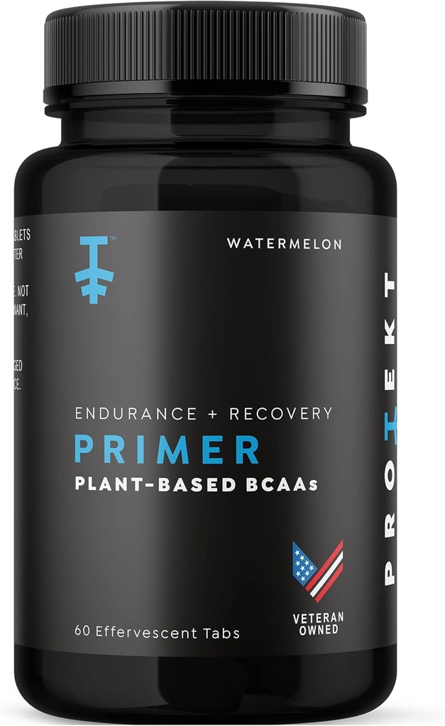 Protect Primer - צמח מבוסס BCAA עם ויטמין C - 60 טבליות Effervescent - טבעוני BCAA - Watermelon Flavor - מיצוי מקסימלי עבור ביצועים אופטיים ו- Faster Recovery